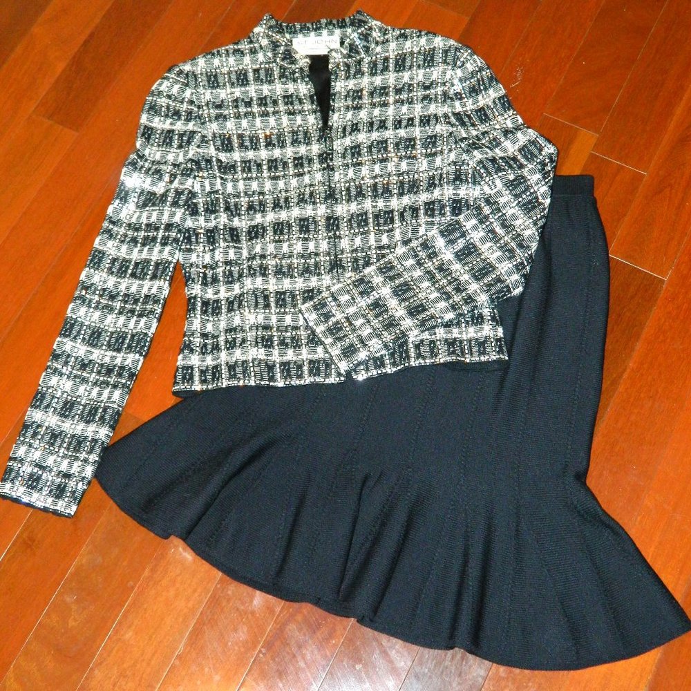 St John Evening Knit Swing Skirt Set